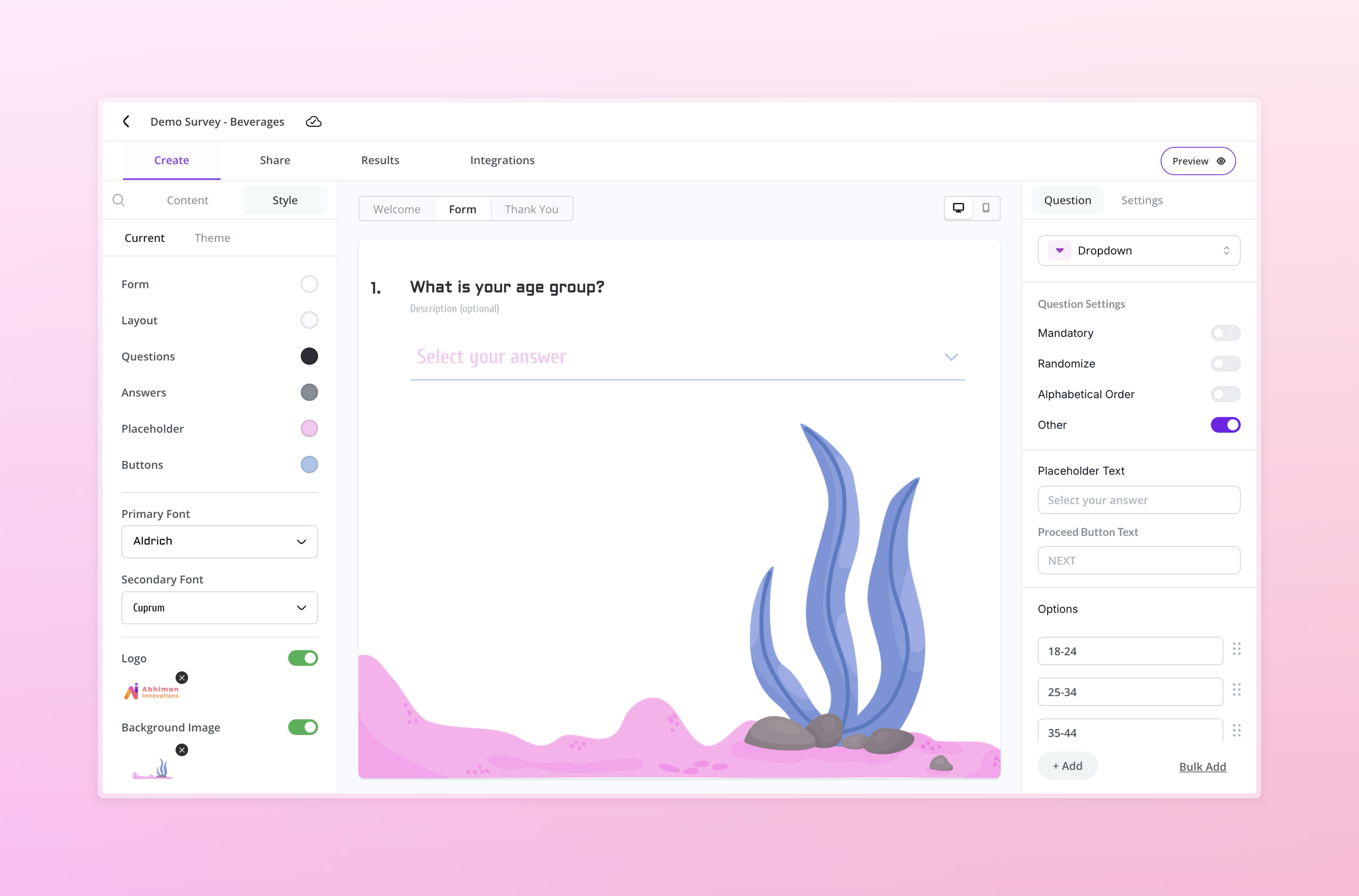 Branding Style Builder View
