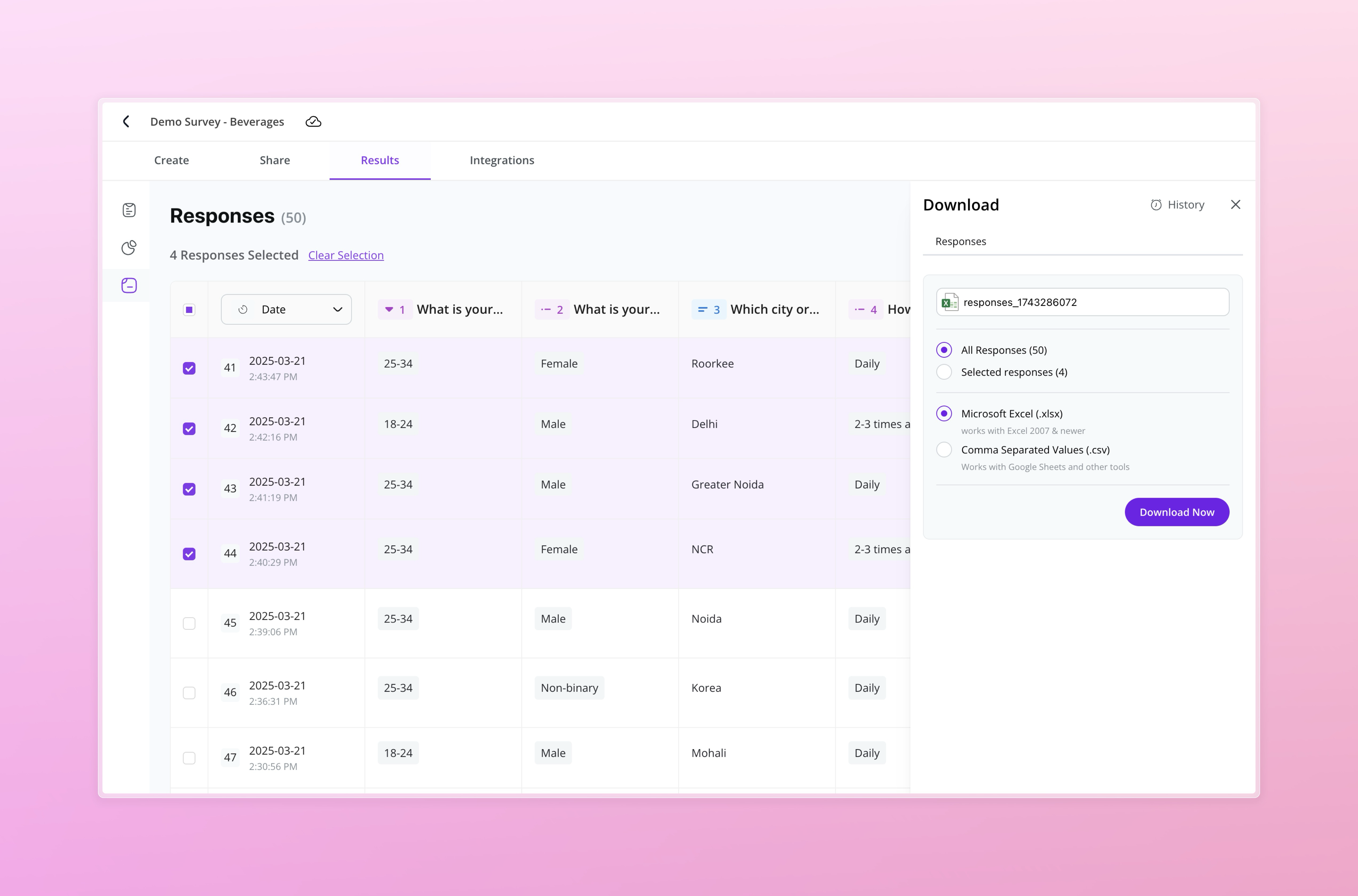 export-responses-ui