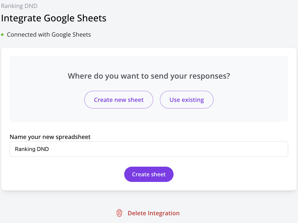 Create New Sheet