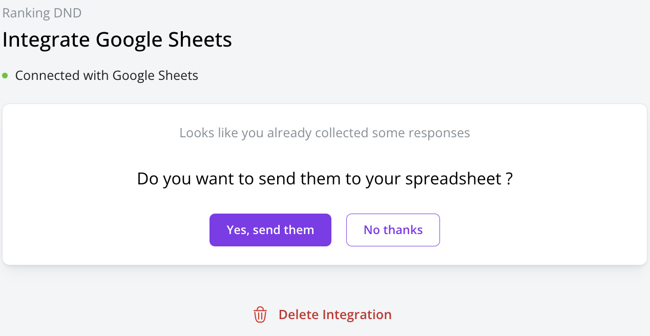 Send Existing Data