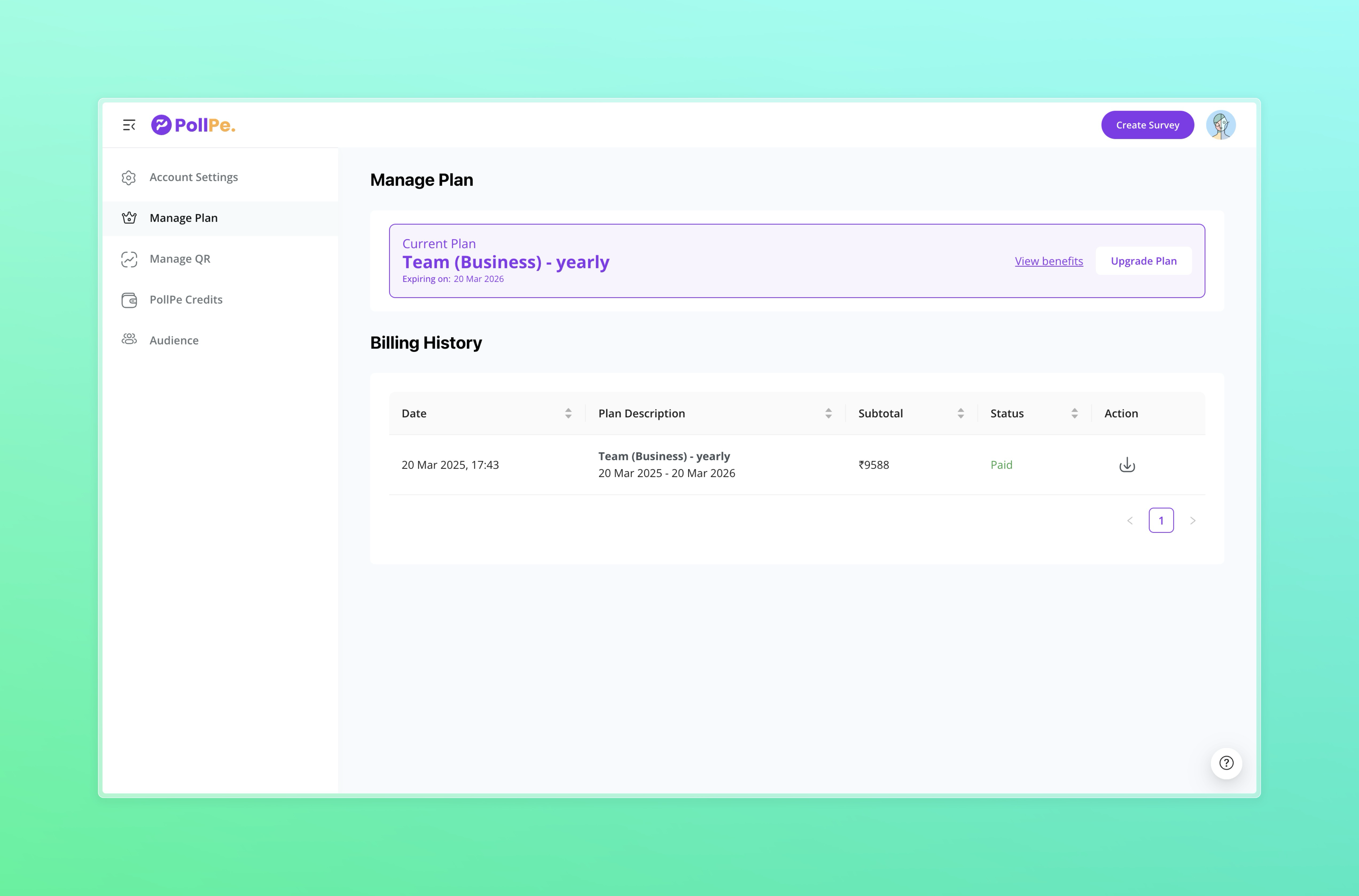 Manage Plan