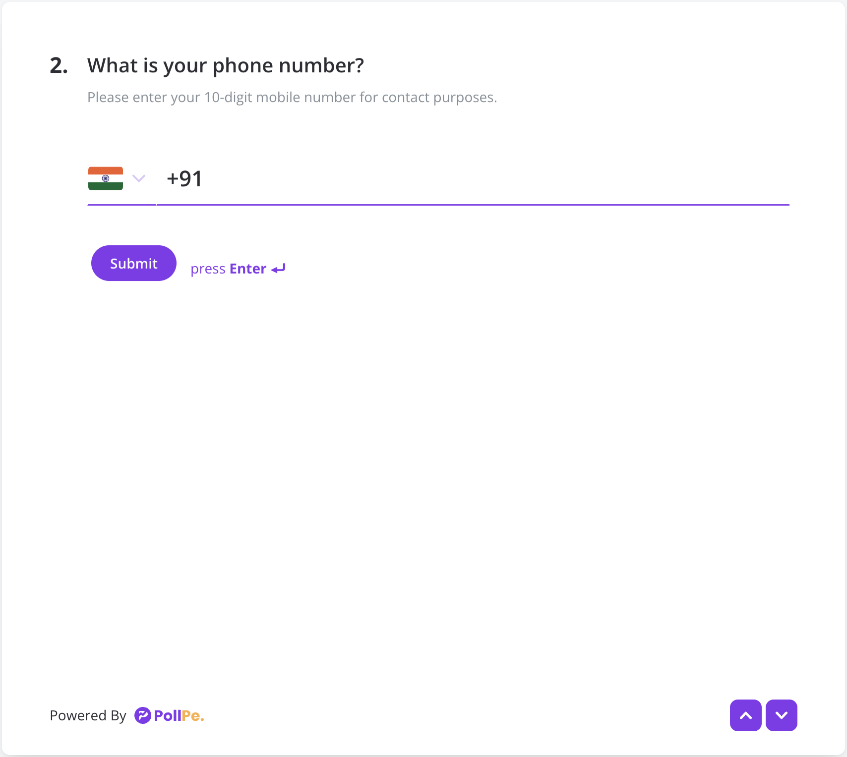 User Preview – Phone Number Field