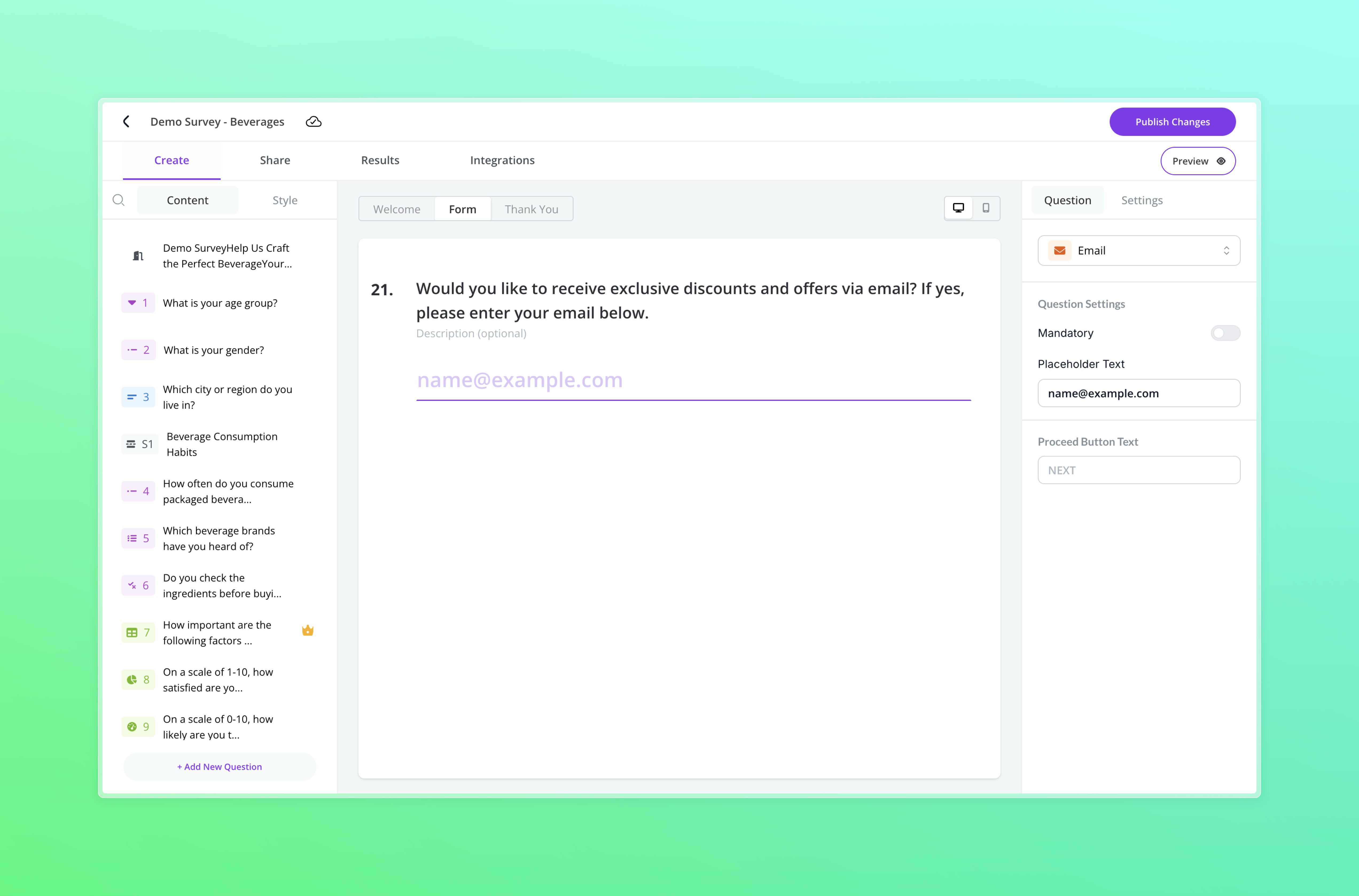 Email Question Example